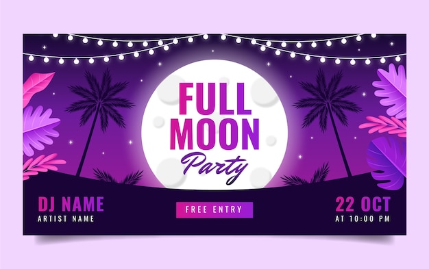 Full moon party template design