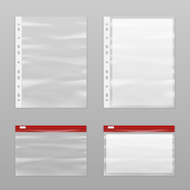 Full Paper And Empty Plastic Bags Icon Set