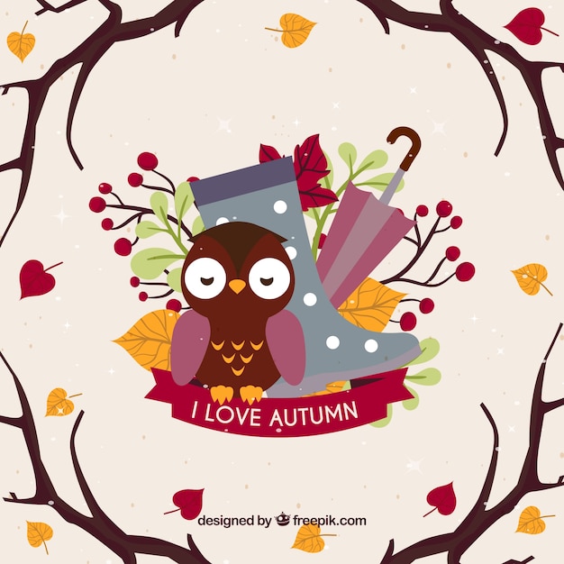 Free Vector fun autumnal background with lovely style