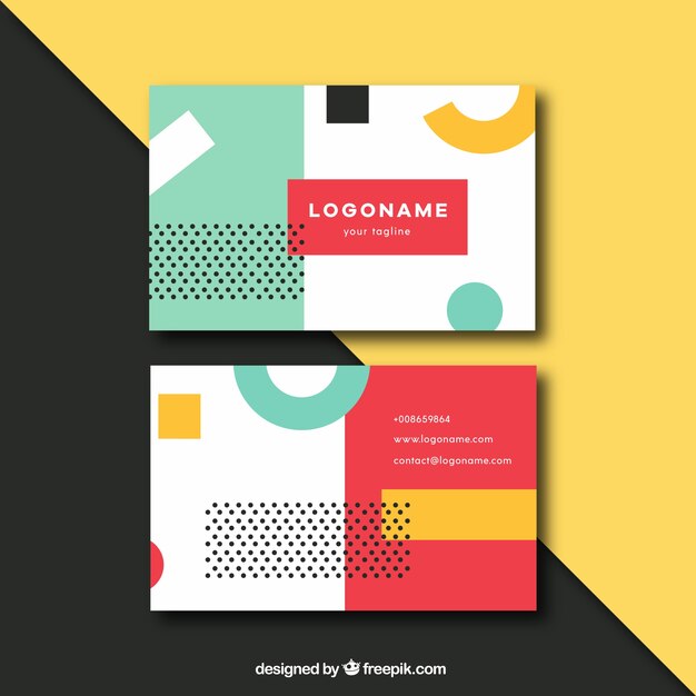 Fun business card with colorful style