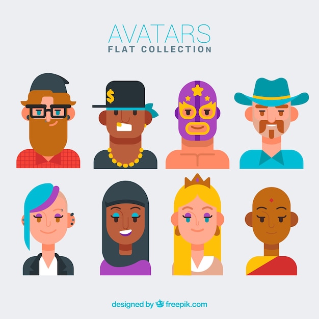 Free Vector fun collection of original avatars