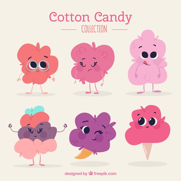 Fun collection of smiley cotton candy