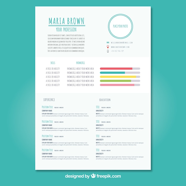 Free Vector fun curriculum template