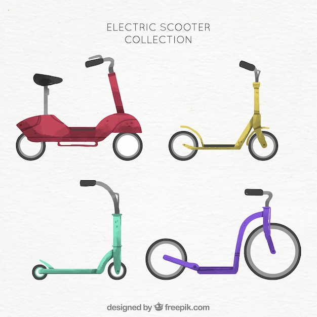 Free Vector fun electric scooter collection