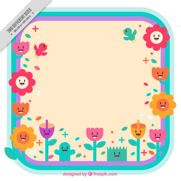 Free Vector fun floral background, flat style