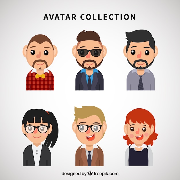 Fun pack of avatars for modern people