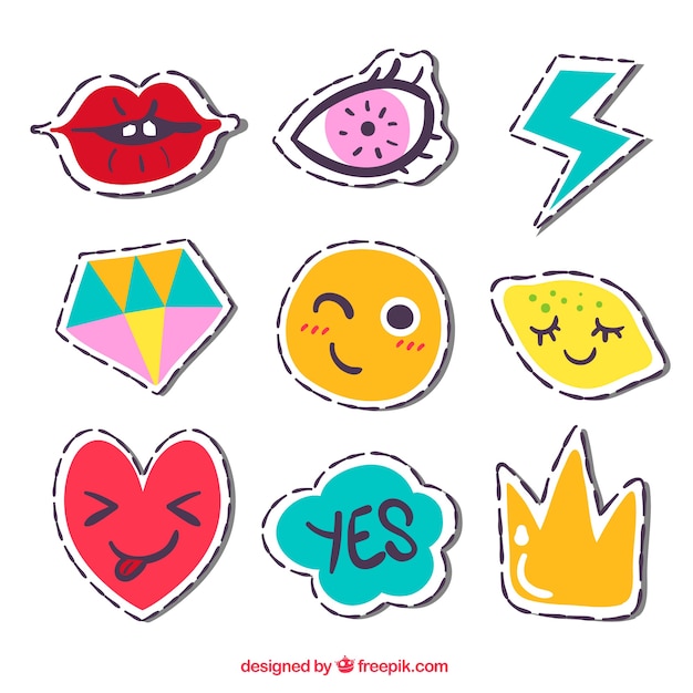 Fun pack of hand drawn stickers