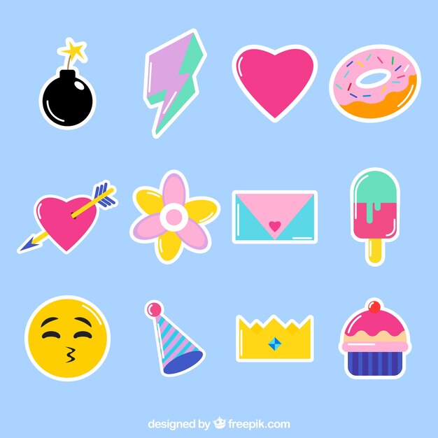 Fun set of colorful stickers