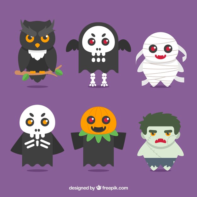 Fun set of halloween characters