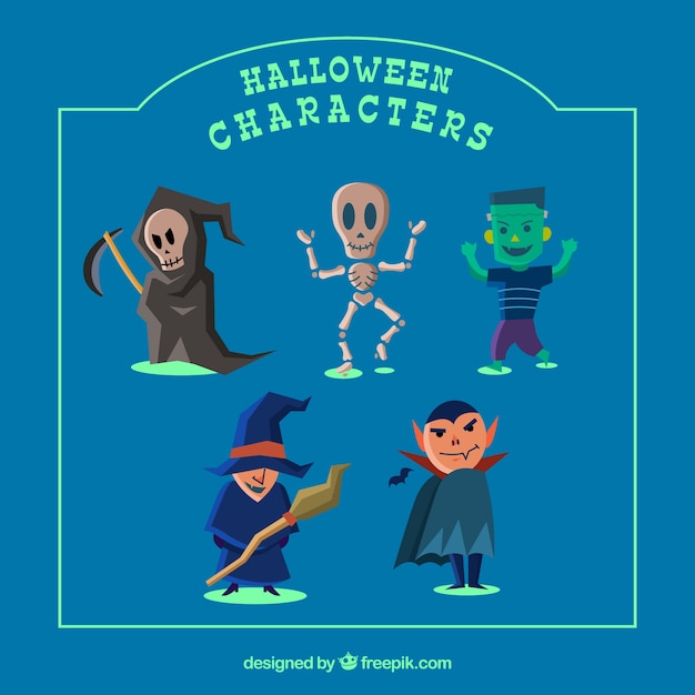 Fun set of halloween characters