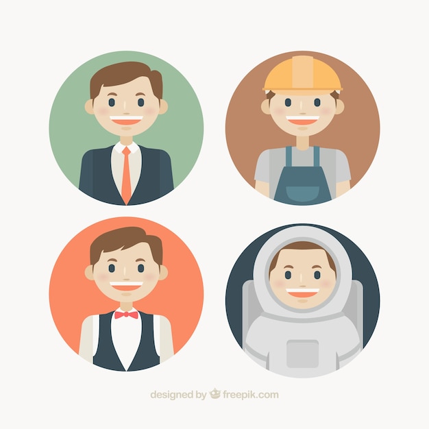 Fun set of workers avatars