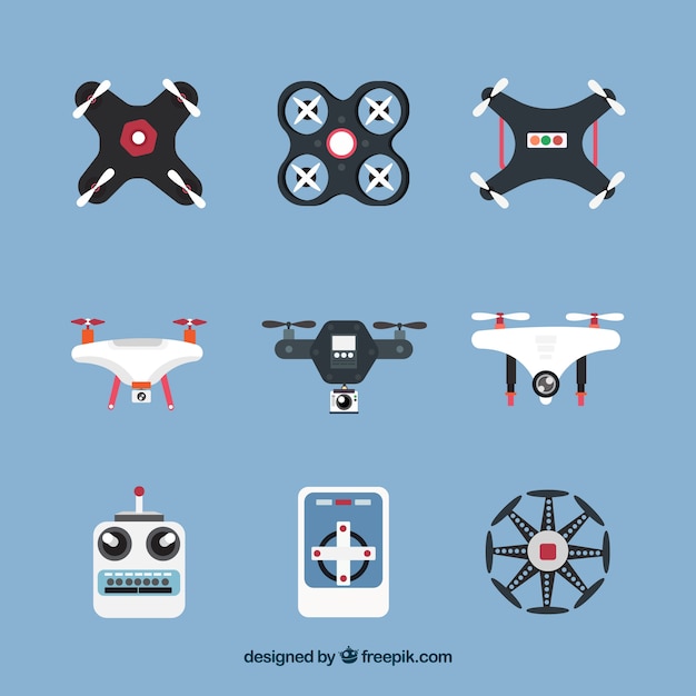 Free Vector fun variety of drones elements