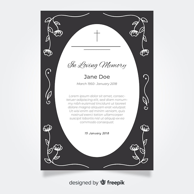 Funeral card template