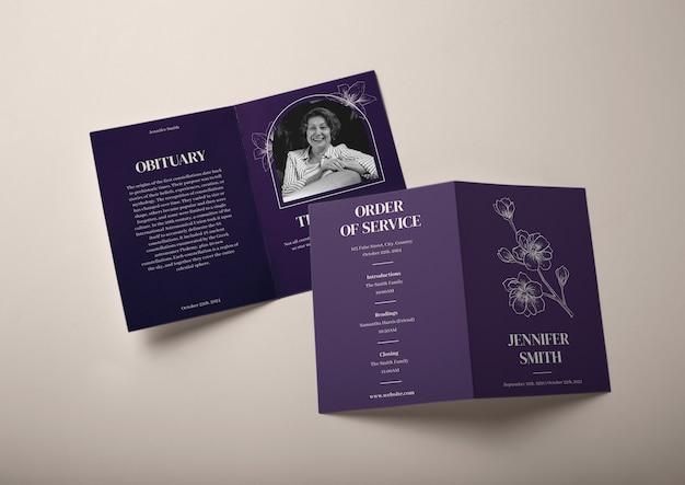 Funeral  trifold brochure design template