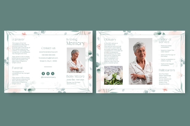 Funeral  trifold brochure design template