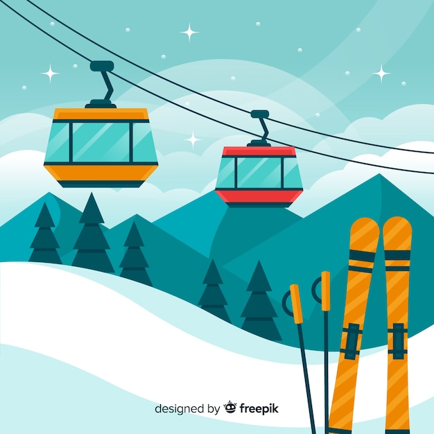 Funicular flat background