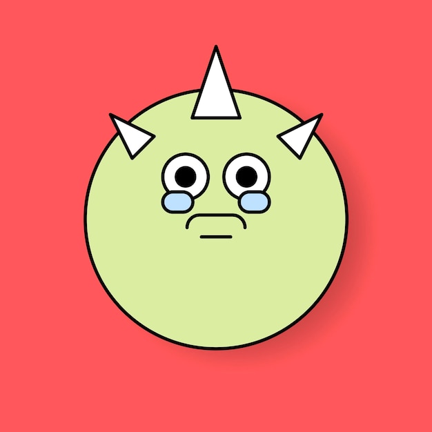 Free Vector funky green monster unicorn emoji sticker vector