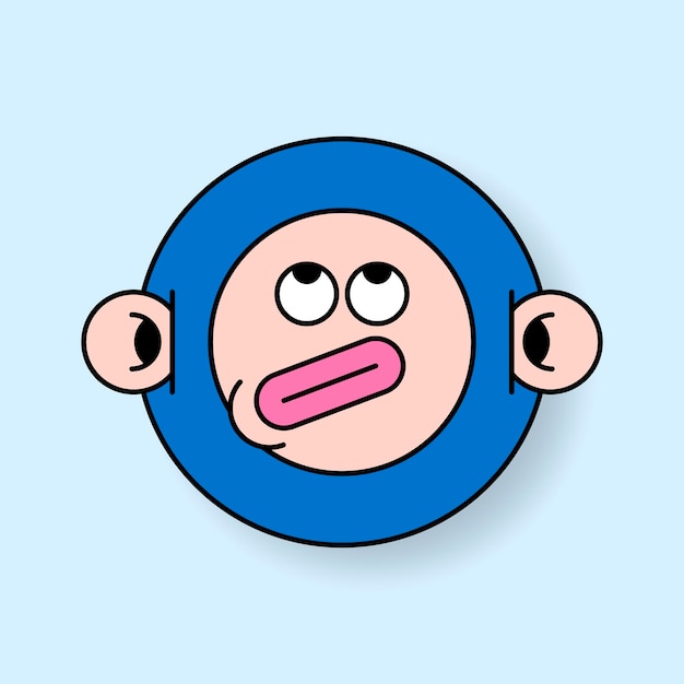 Free Vector funky monkey monster emoji sticker vector