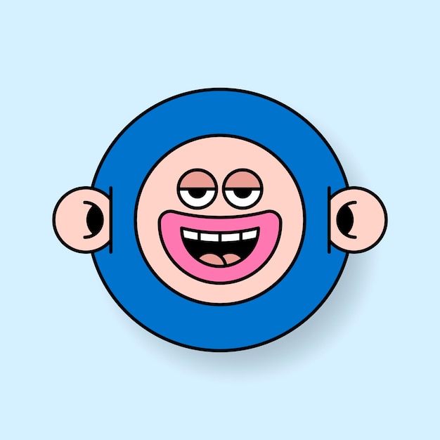 Free vector funky monkey monster emoji sticker vector