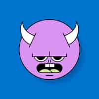 Free vector funky purple devil monster emoji vector