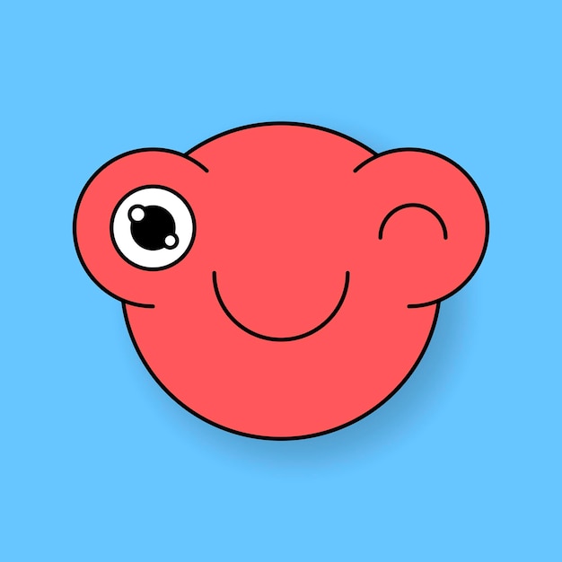 Free vector funky red goldfish emoji sticker vector