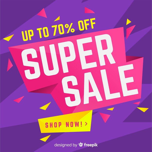 Funky super sale banner concept