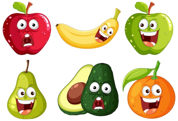 Funny Animated Fruits with Expressions