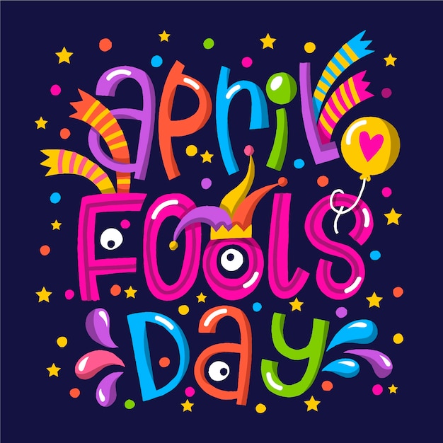 Funny april fool's day with colourful dots