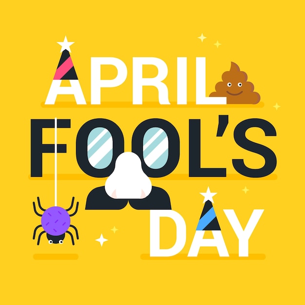 Free Vector funny april fools day flat design