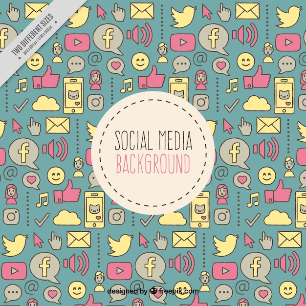 Free Vector funny background of social networking elements