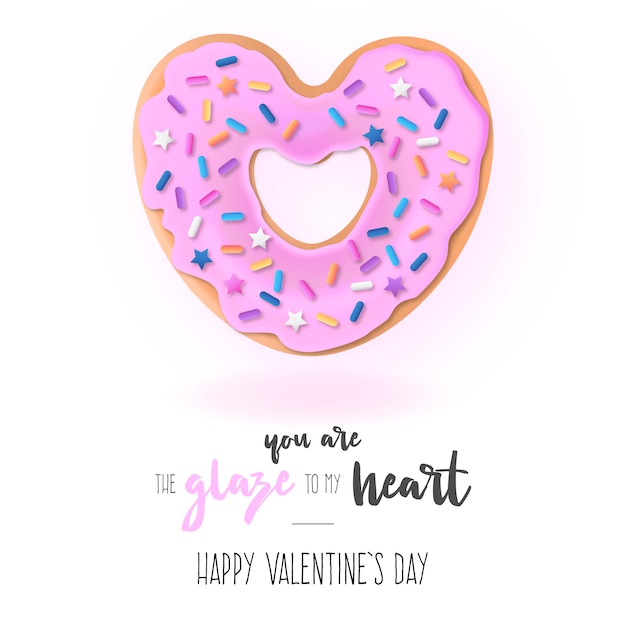 Funny Background with Love Donut and Message