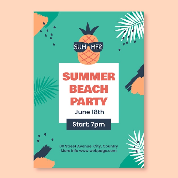 Funny beach party poster