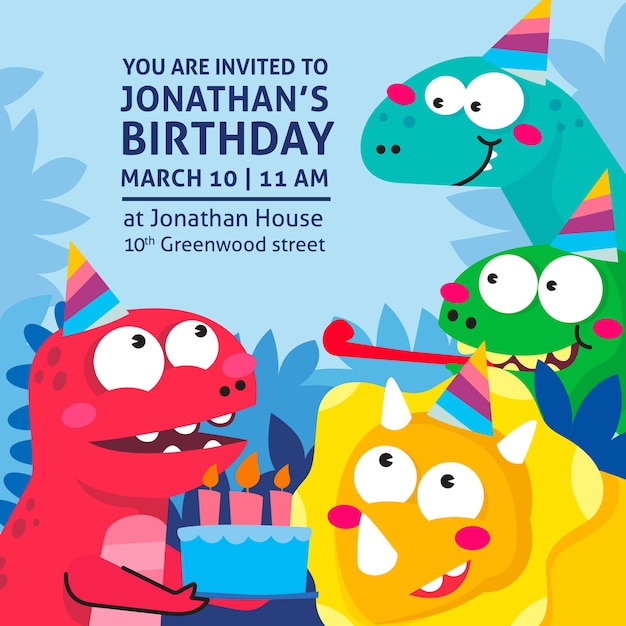 Funny birthday invitation concept