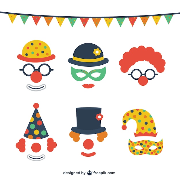 Free Vector funny carnival costumes pack