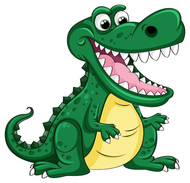 Free Vector funny cartoon crocodile character