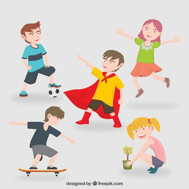 Free Vector funny children pack