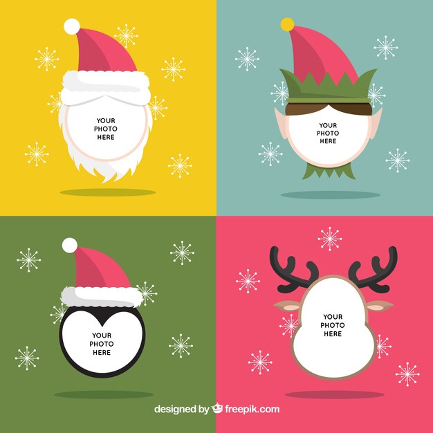 Funny Christmas characters photography template