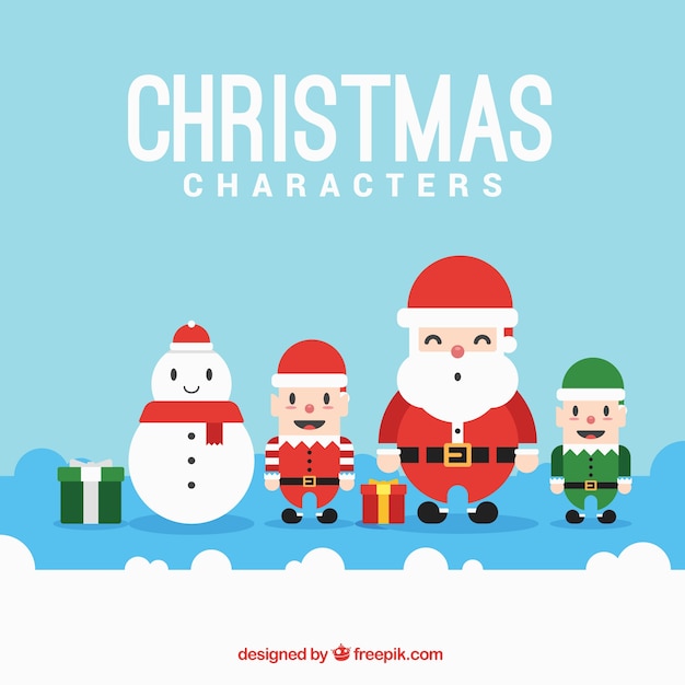 Free vector funny christmas characters