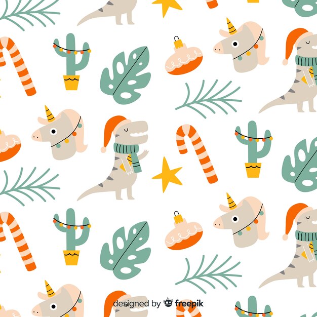 Funny christmas pattern background