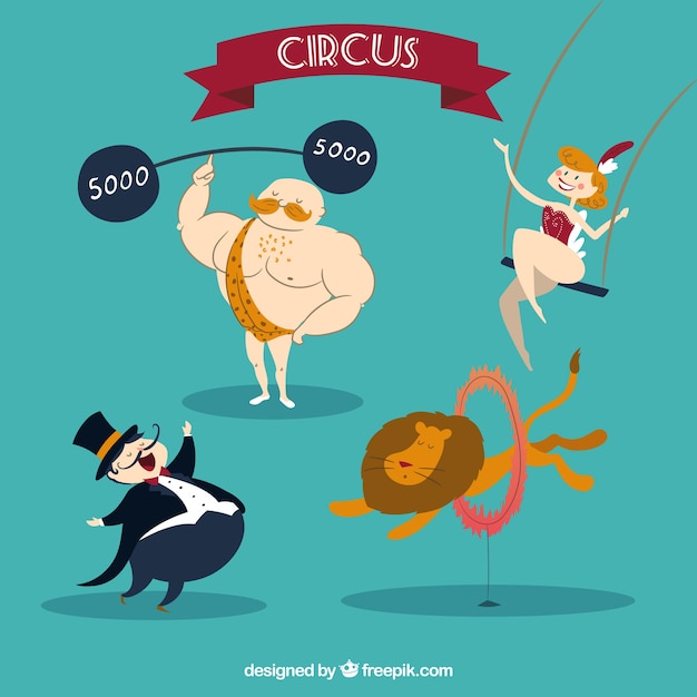 Free Vector funny circus characters