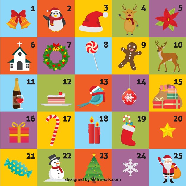 Funny colored advent calendar