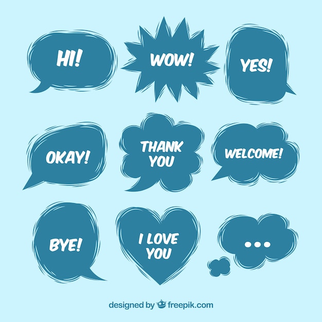 Free Vector funny comic bubbles collection