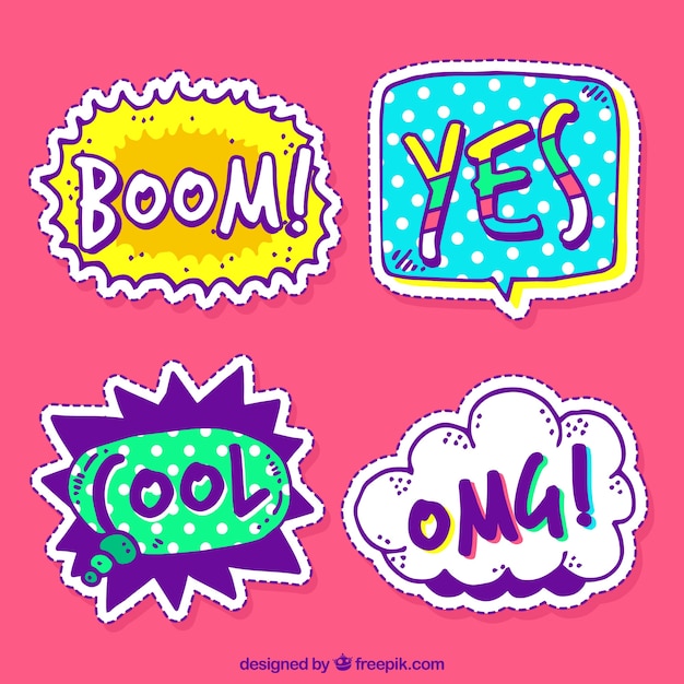 Free Vector funny decorative stickers