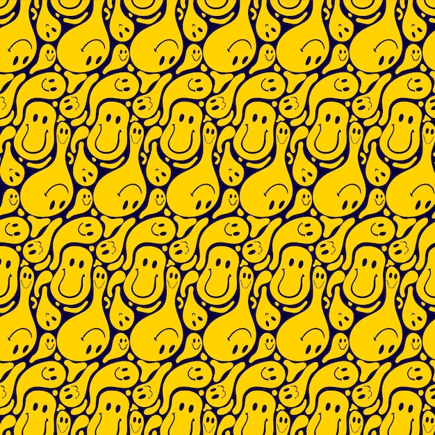 Free vector funny distorted emoticon pattern template