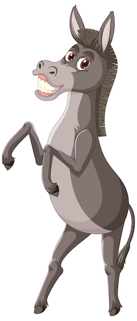 Funny donkey animal cartoon character