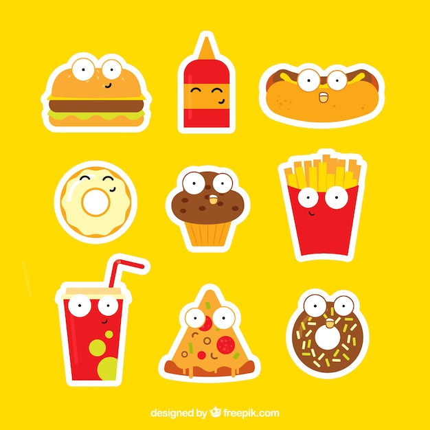 Funny fast food stickers