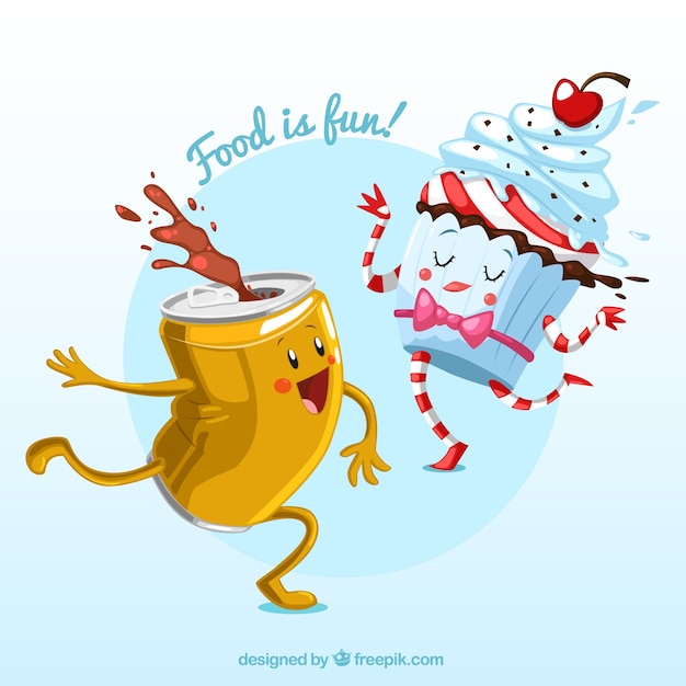 Funny food illustration