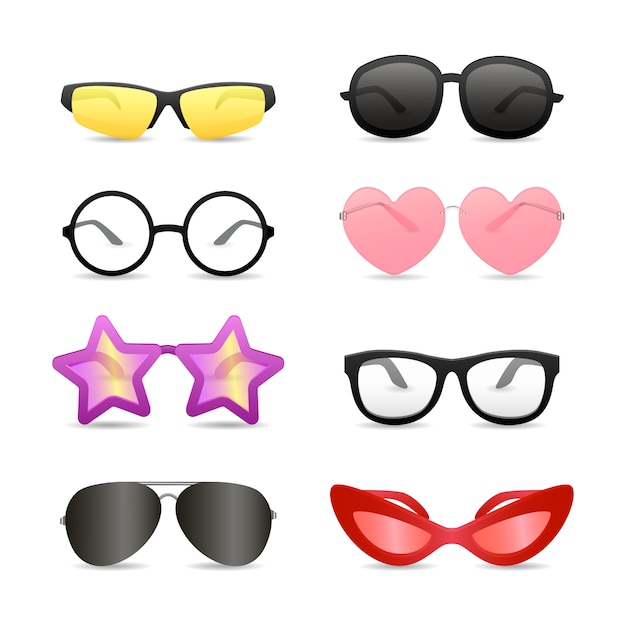 Funny glasses of different shapes