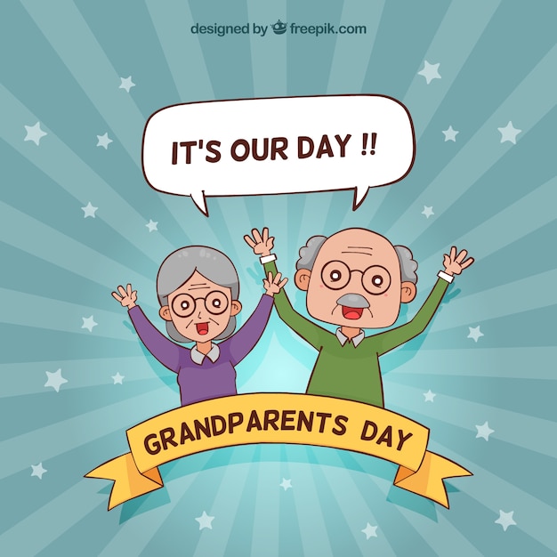 Free Vector funny grandparents day background