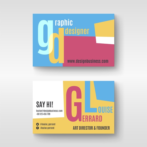 Funny graphic designer business card template